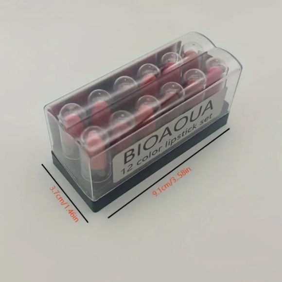 Bioaqua 12-Piece Lipstick Set featuring an array of vibrant red colors.- Sealed - Picture 2 of 5
